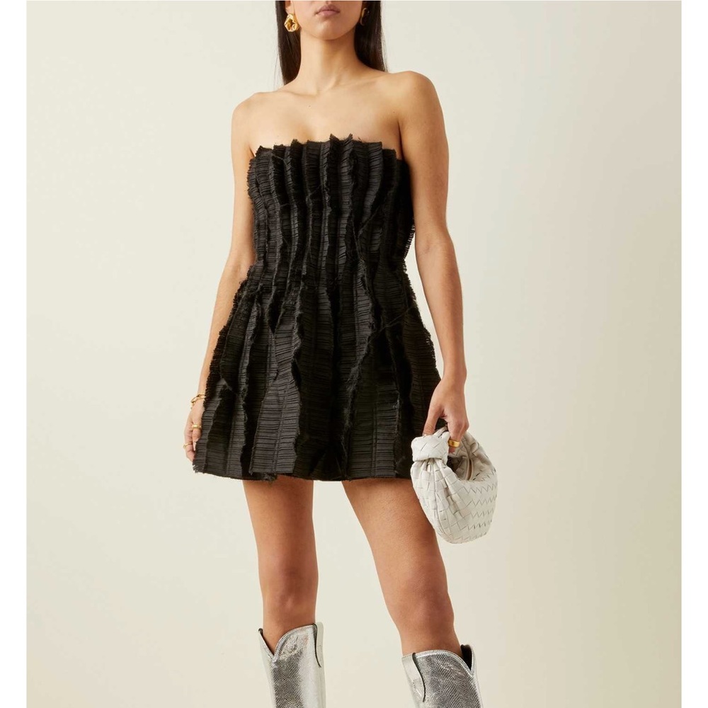 AJE Hybrid Pleated Linen-Blend Mini Dress